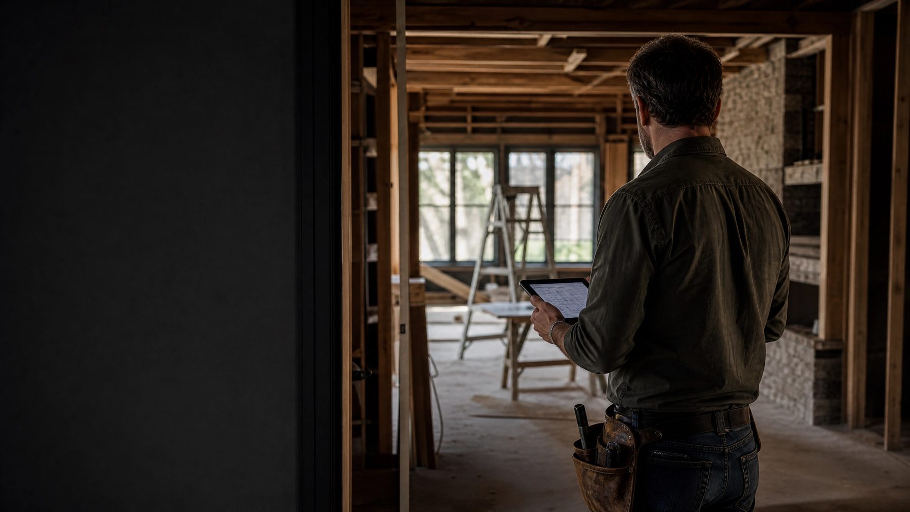 Anonymous inspection professional at a residential renovation site