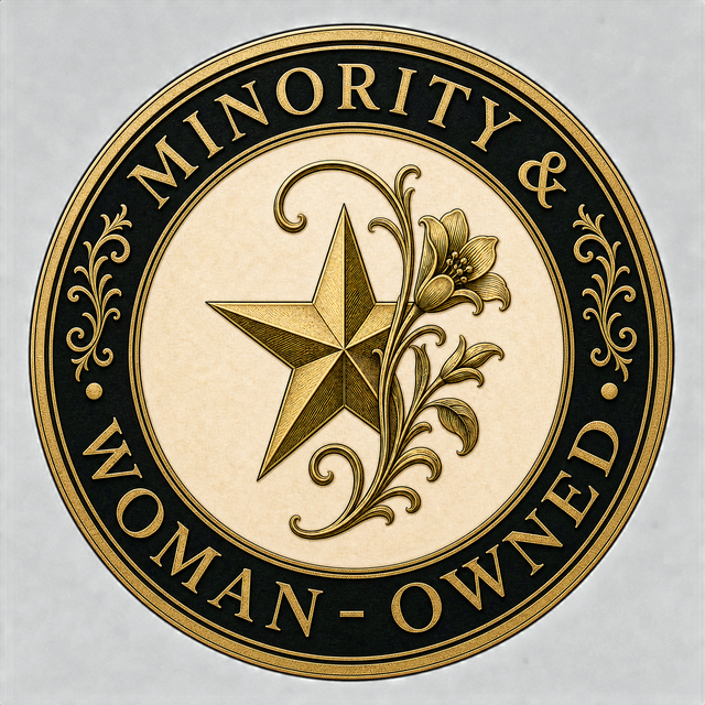 Minority and Woman-Owned business badge